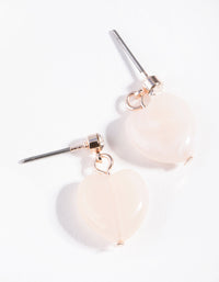 Rose Gold Dainty Heart Drop Earrings - link has visual effect only