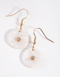 Gold Mini Flower Acrylic Drop Earrings - link has visual effect only