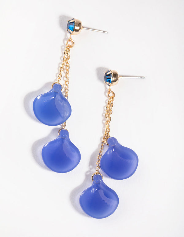 Gold Acrylic Double Drop Earrings