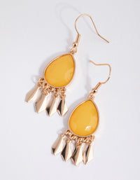 Gold Tassel Stone Drop Earrings - link has visual effect only