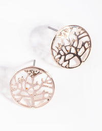 Rose Gold Tree Stud Earrings - link has visual effect only