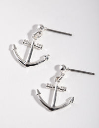 Silver Anchor Stud Earrings - link has visual effect only