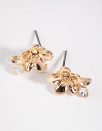 Gold Cute Flower Stud Earrings - link has visual effect only