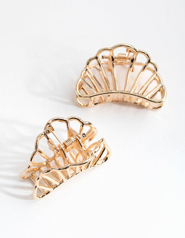 Gold Metal Clam Shell 2-Pack Claw