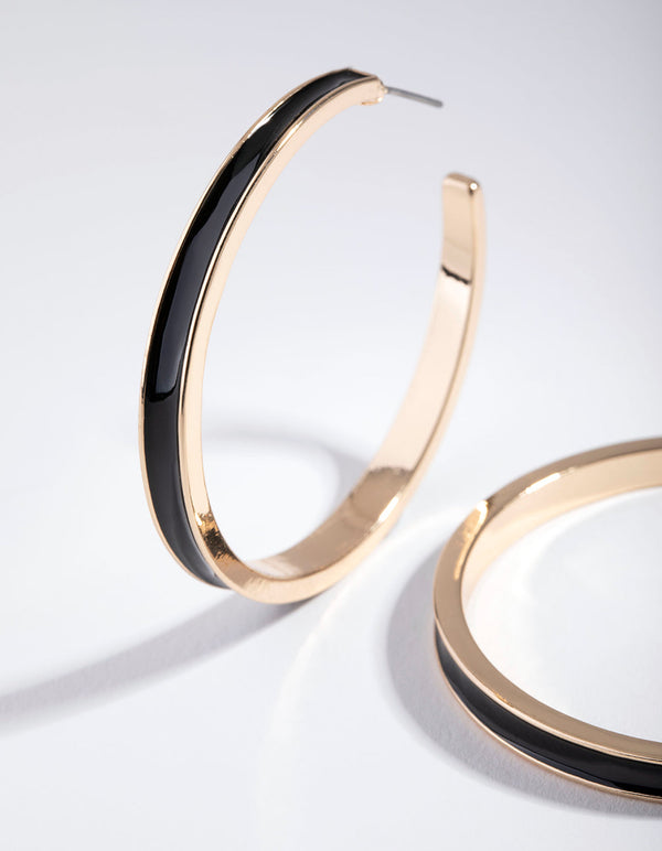 Enamel Centre Hoop Earrings