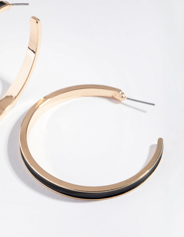 Enamel Centre Hoop Earrings