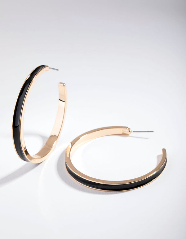 Enamel Centre Hoop Earrings