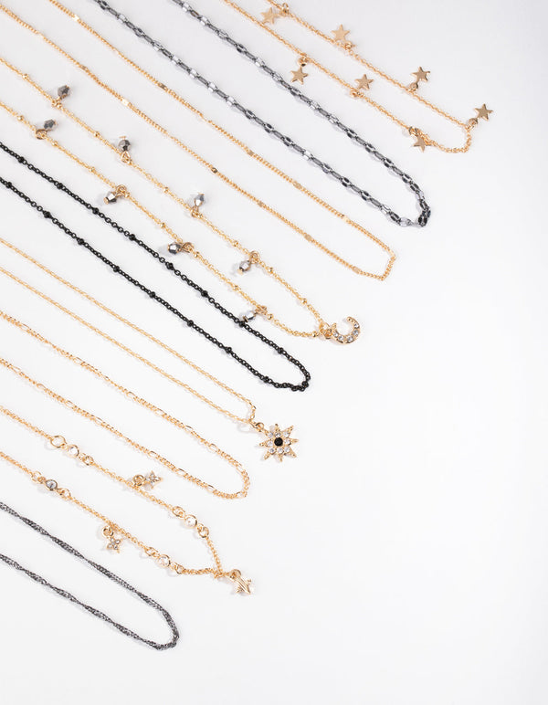 Naszyjnik choker Celestial Mixed Metals 9-pack