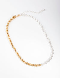 Real Gold and Silver Plated 45cm Rope Necklace - link has visual effect only