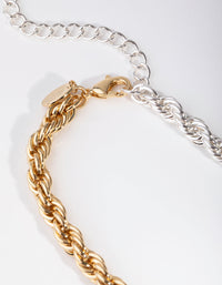 Real Gold and Silver Plated 45cm Rope Necklace - link has visual effect only