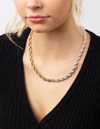 Real Gold and Silver Plated 45cm Rope Necklace - link has visual effect only