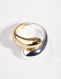 Gold and Silver Snake Band Ring - link has visual effect only