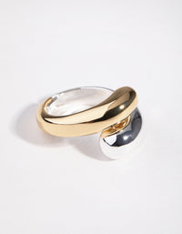 Gold and Silver Snake Band Ring - link has visual effect only