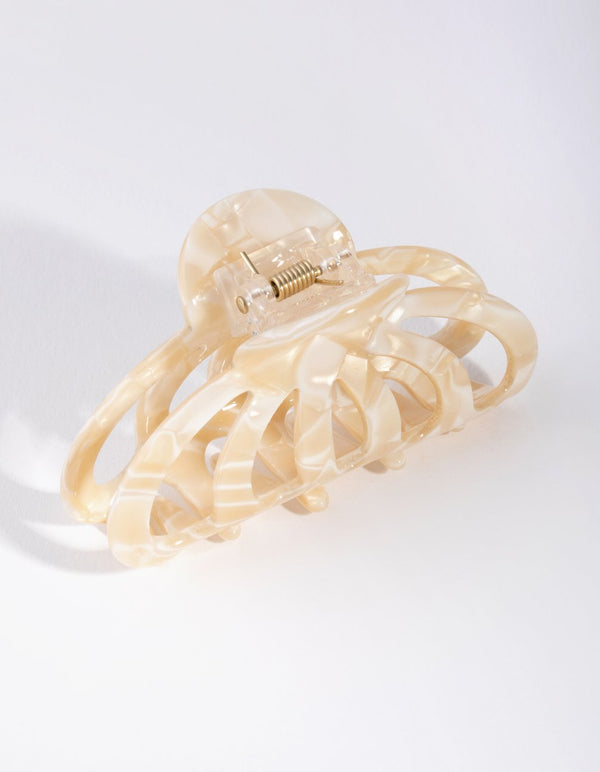 Kremowy ceramiczny spiralny pazur z pięcioma otworami z octanu
