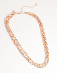 Rose Gold Short Layered Cupchain Necklace - link has visual effect only