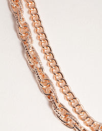 Rose Gold Short Layered Cupchain Necklace - link has visual effect only