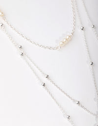 Silver Long Diamante Key 3-Row Necklace - link has visual effect only