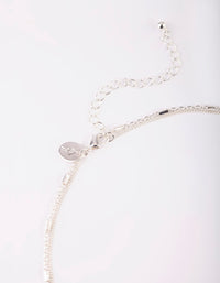 Silver Short Diamante Cross 2-Row Necklace - link has visual effect only