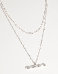 Silver Short Fine 2-Row Necklace - link has visual effect only