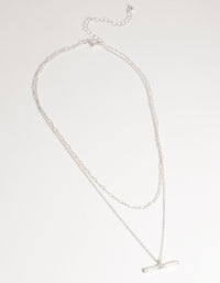 Silver Short Fine 2-Row Necklace - link has visual effect only