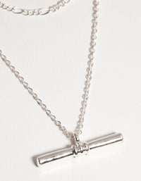 Silver Short Fine 2-Row Necklace - link has visual effect only