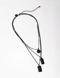 Matte Short Tab and Disc 3-Row Necklace - link has visual effect only