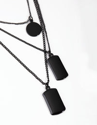 Matte Short Tab and Disc 3-Row Necklace - link has visual effect only