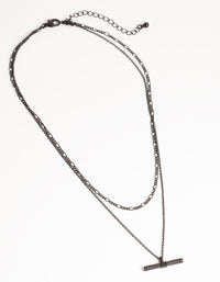 Matte Black Short Fine 2-Row Necklace - link has visual effect only