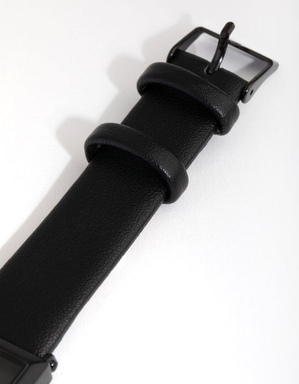 Matte Simple Rectangle PU Strap Watch