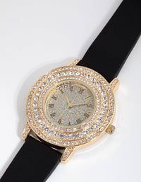Gold Roman Numeral Bling PU Strap Watch - link has visual effect only