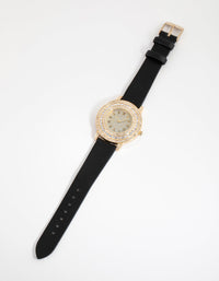 Gold Roman Numeral Bling PU Strap Watch - link has visual effect only