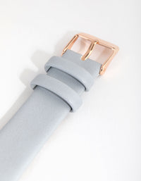 Rose Gold Half Marble Dial PU Strap Watch - link has visual effect only