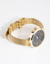 Gold Roman Numeral Mesh Strap Watch - link has visual effect only