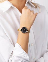 Gold Roman Numeral Mesh Strap Watch - link has visual effect only