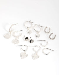Silver Lucky Motifs 6-Pack Earring - link has visual effect only