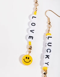 Plastikowe kolczyki z koralikami Lucky Love - link has visual effect only