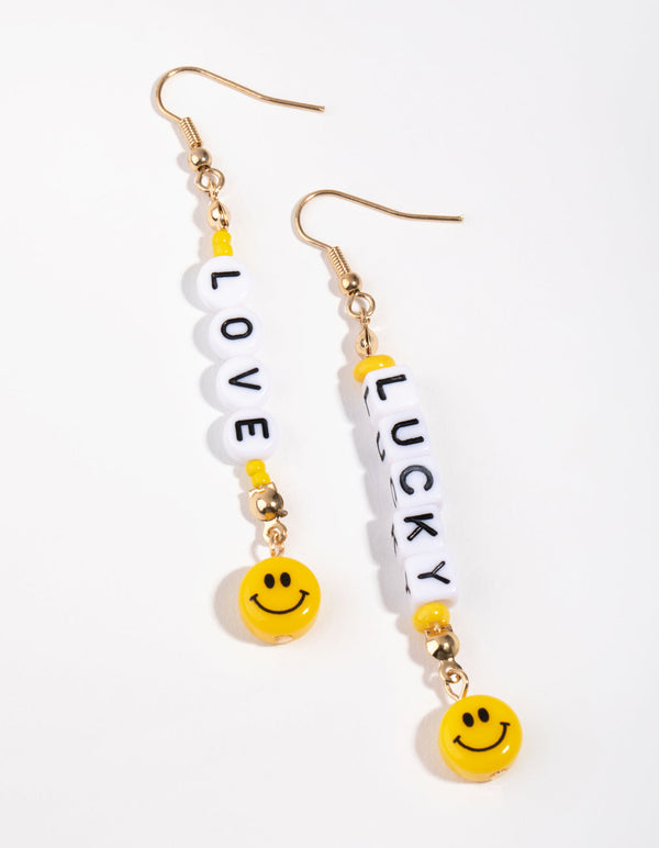 Plastikowe kolczyki z koralikami Lucky Love