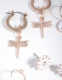 Rose Gold Multi Butterfly Stud 6-Pack Earring - link has visual effect only