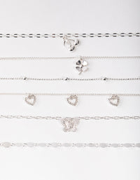 Naszyjnik choker z zawieszką koniczyny, zestaw 6 sztuk - link has visual effect only