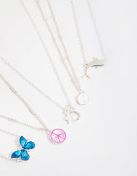 Silver Butterfly 6-Pack Choker Necklace - link has visual effect only