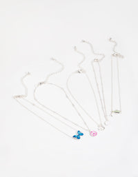 Silver Butterfly 6-Pack Choker Necklace - link has visual effect only