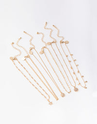 Złoty naszyjnik choker Smiley 6-pak - link has visual effect only