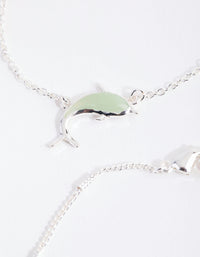 Silver Butterfly Bracelet and Anklet 4-Pack - link has visual effect only