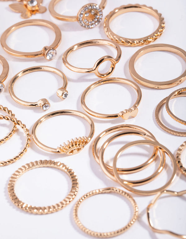 Joyful Gold Peace 24-Pack Rings