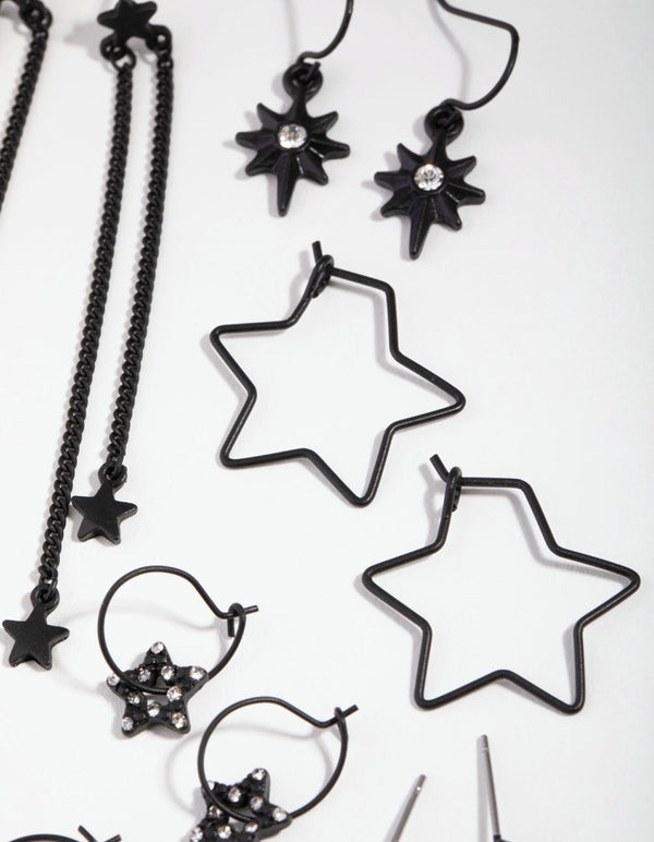 Matte Multi Star 6-Pack Earring