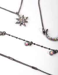 Gunmetal Star and Moon 4-Pack Bracelet and Anklet Pack - link has visual effect only