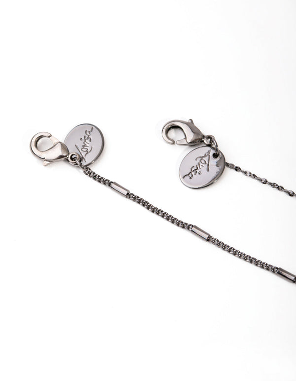 Gunmetal Star and Moon 4-Pack Bracelet and Anklet Pack