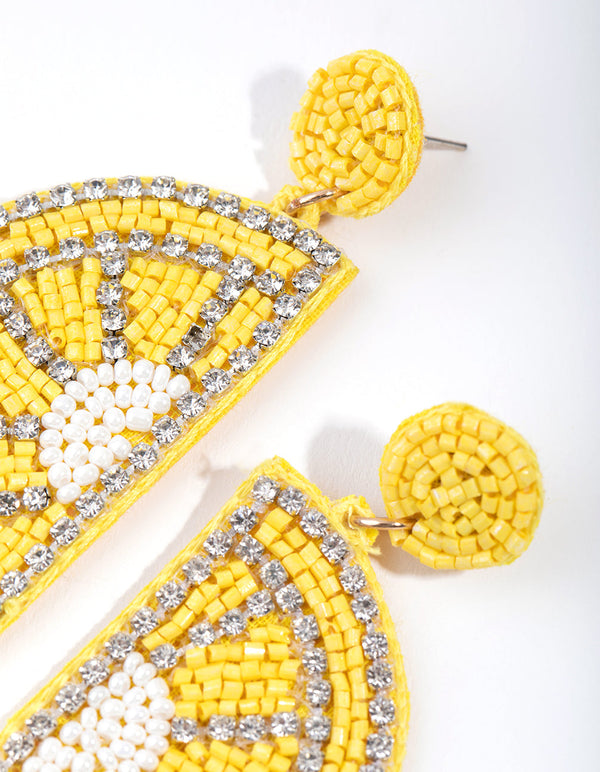 Sunshine Bright Statement Lemon Slice Earrings