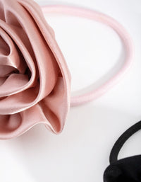 Fabric Rose 3-Pack Hair Ties - link has visual effect only