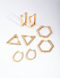 Gold Statement Geometric 8-Pack Earring - link has visual effect only